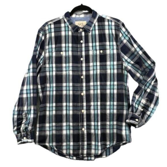 JACHS Just a Cheap Shirt Men's Plaid Long Sleeve Button Up Shirt Large - Picture 1 of 14